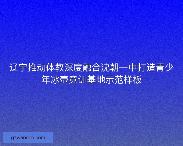 辽宁推动体教深度融合沈朝一中打造青少年冰壶竞训基地示范样板
